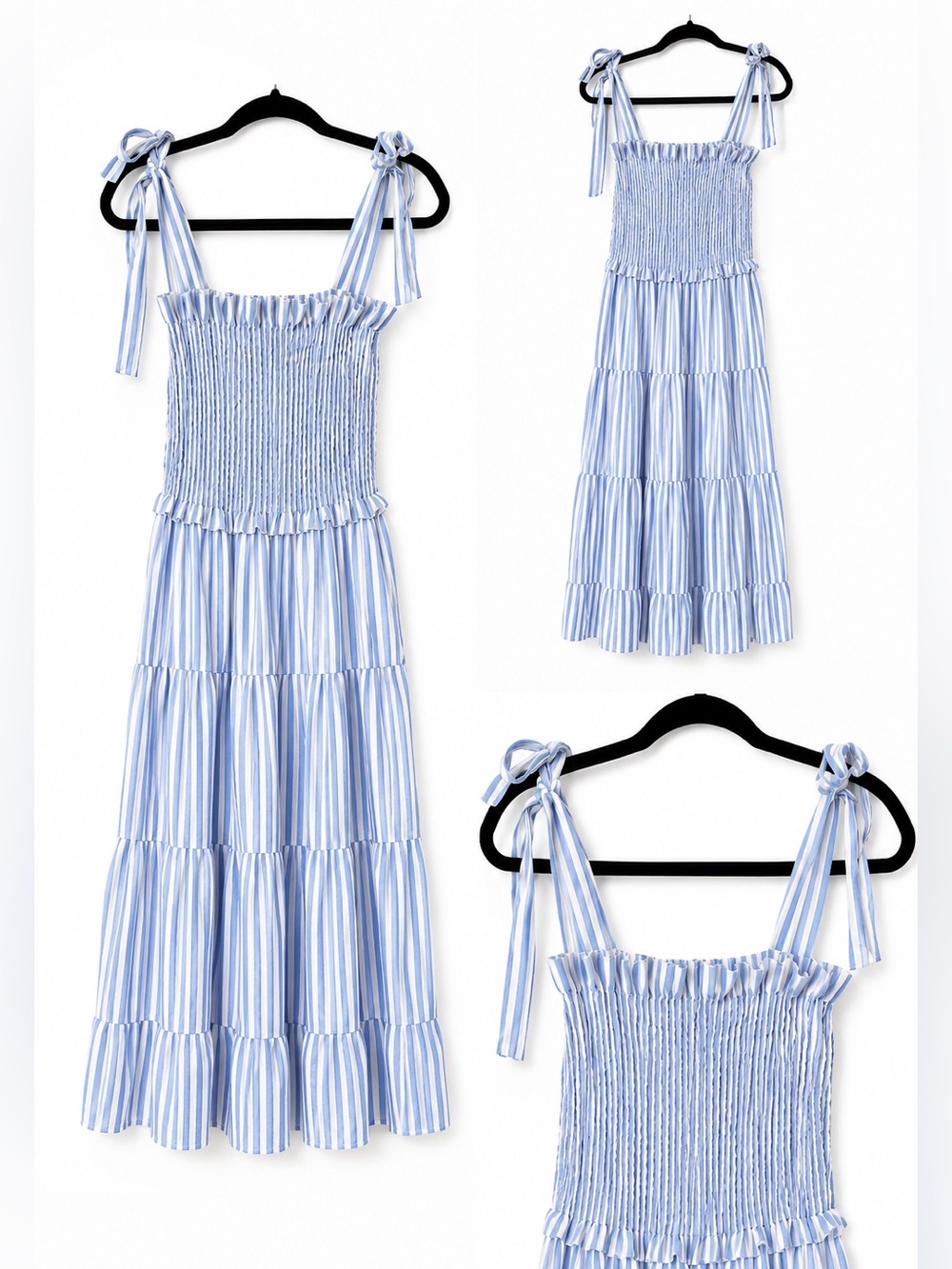 Adorable blue and white striped maxi dress